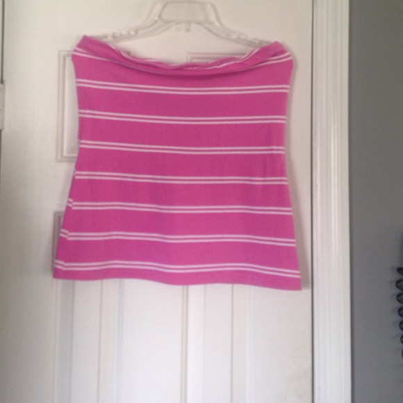 Pink striped tube top
