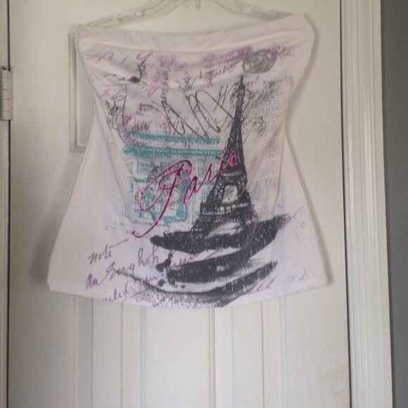 White PARIS tube top