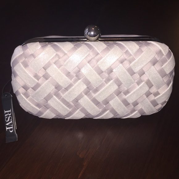 RSVP evening Silver Braided Clutch