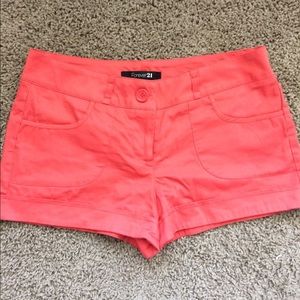 Watermelon red cuffed shorts. Size M.