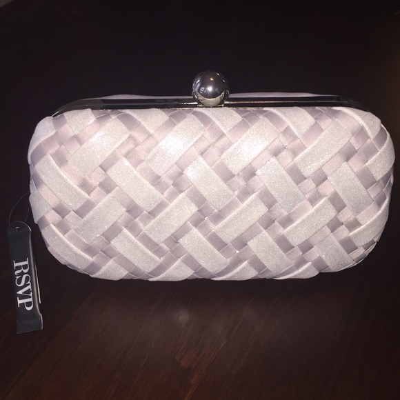 RSVP evening Silver Braided Clutch