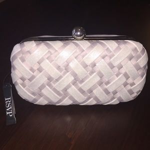 RSVP evening Silver Braided Clutch