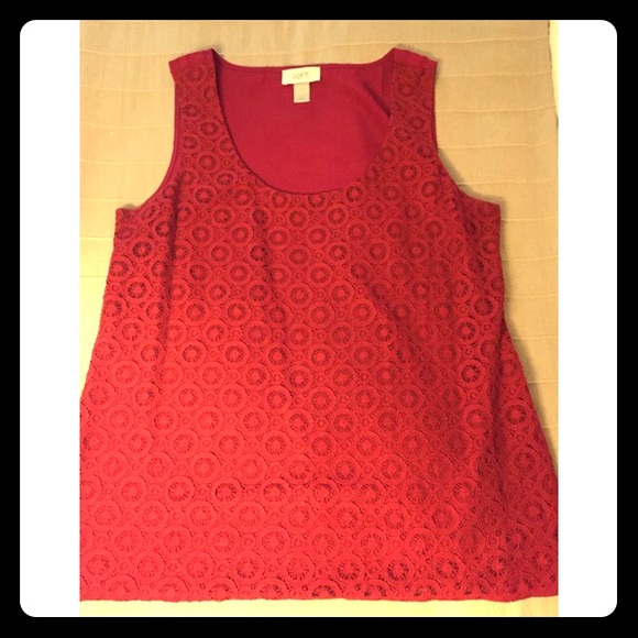 LOFT Red, Patterned Blouse