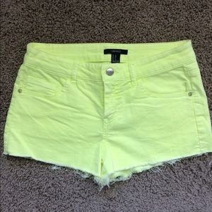 Neon yellow cut offs // size 28