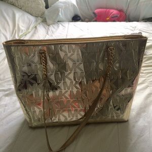 Gold Michael Kors (MK) bag!! Amazing condition!