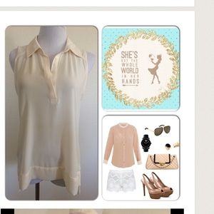 Wardrobe Essential Cream Sleeveless top