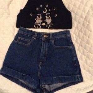 AA High Waisted Denim Shorts