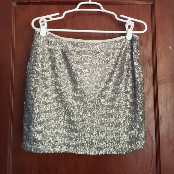 Silver Sequin Gap Skirt