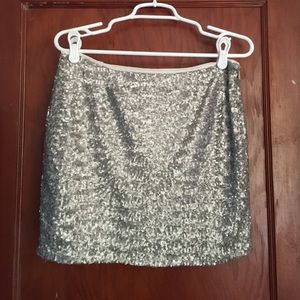 Silver Sequin Gap Skirt