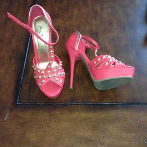 Anne Michelle red platform spike heels size 8 NEW