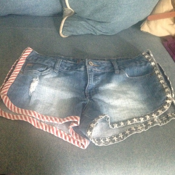 American flag jean shorts