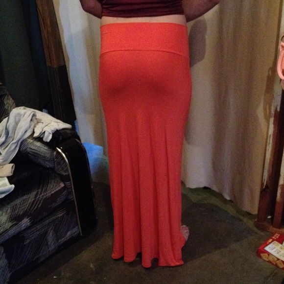 Orange maxi skirt