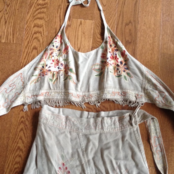 Wrap skirt/halter set