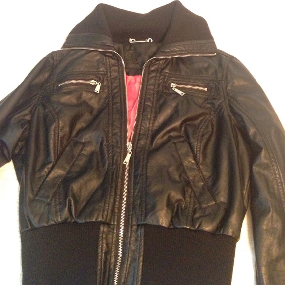Black leather jacket. Kids size large/womens small
