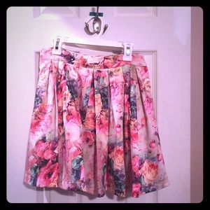 Watercolor floral skirt