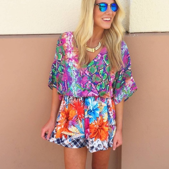 Print Mix Romper