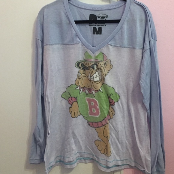 Bulldog purple light weight long sleeve top