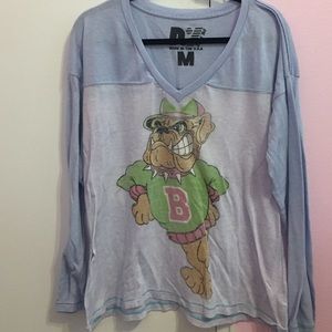 Bulldog purple light weight long sleeve top