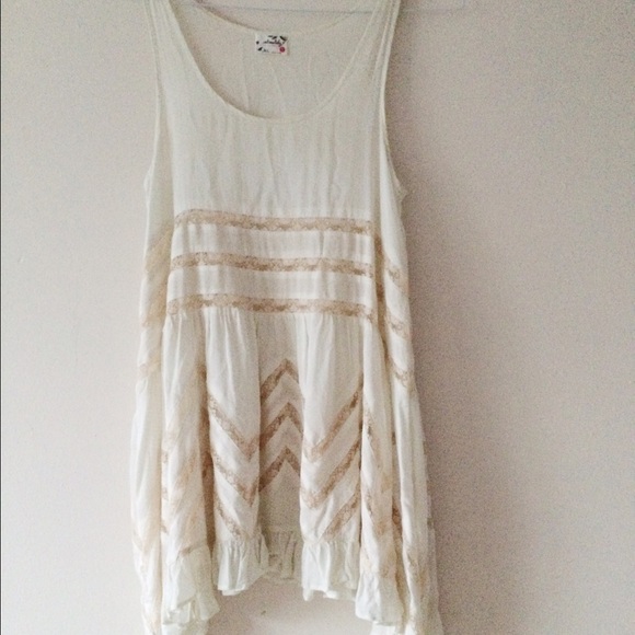 Voile and lace trapeze slip