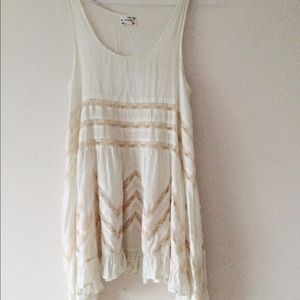 Voile and lace trapeze slip