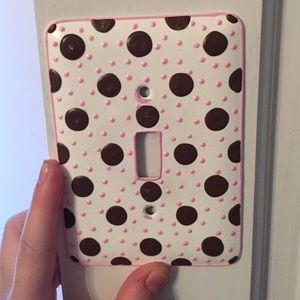 Handpainted Pink & Brown Lightswitch Cover