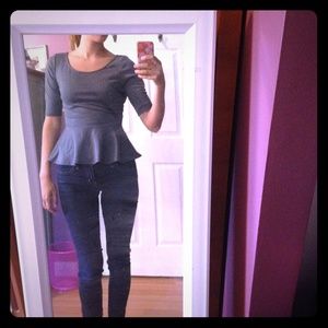 Gray Peplum