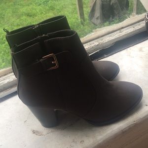 Dark brown booties! Never worn. Size 7.5