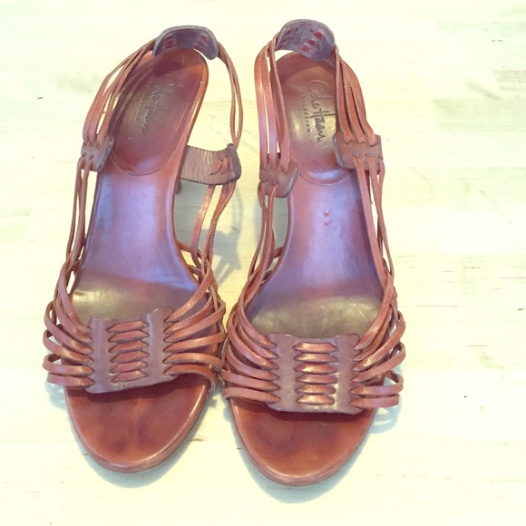 Cole Haan Brown Leather Strap Heels