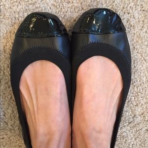 Yosi Samra Black Patent Cap Toe Flats