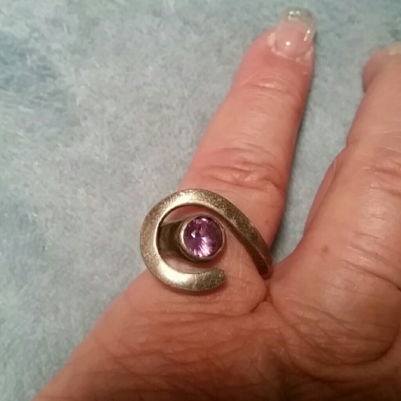 Vintage Sterling Silver and Amethyst Ring
