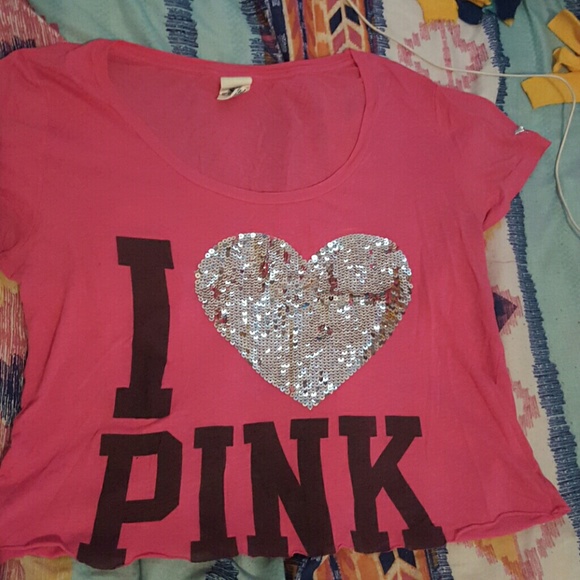 VS PINK bling cut crop top