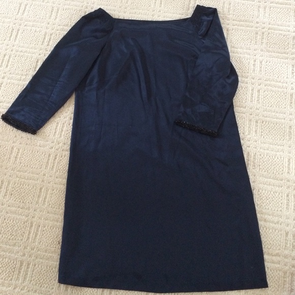 Laundry by design Dresses & Skirts - Laundry silk dress with beaded sleeves 3/4 length