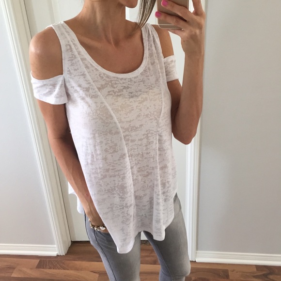 Sold • White Cold Shoulder Top - Picture 4 of 4
