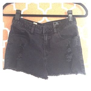 faded high waisted black shorts