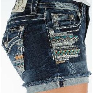 Aztec print miss me shorts