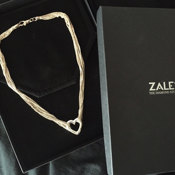 Zales sterling silver heart necklace