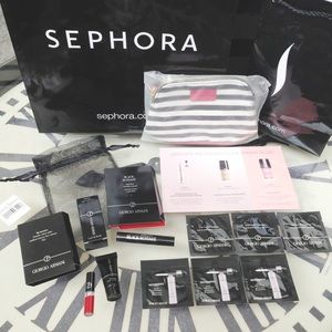 SEPHORA VIB GIORGIO ARMANI 10 PC LOT Gift Set Bag