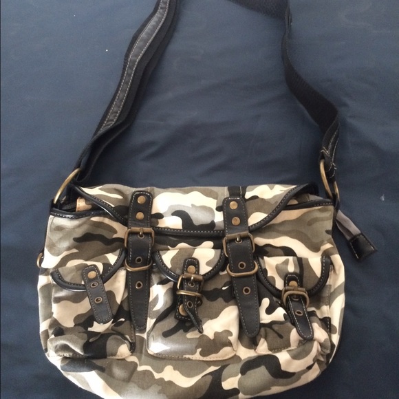 Camouflage over the shoulder purse.