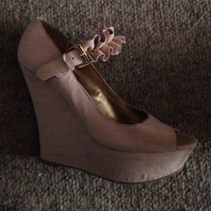 Just fab tan wedges size 10