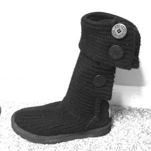 Black knit UGG Boots