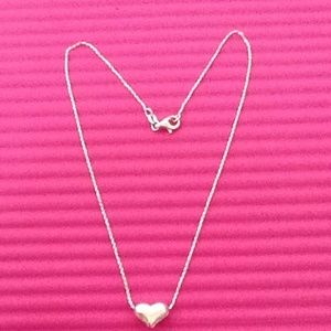 Sterling silver heart necklace.