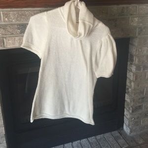 Cowl neck short sleeved sweater