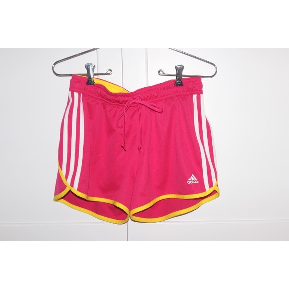 NWOT Bright Pink and Yellow Adidas Athletic Shorts