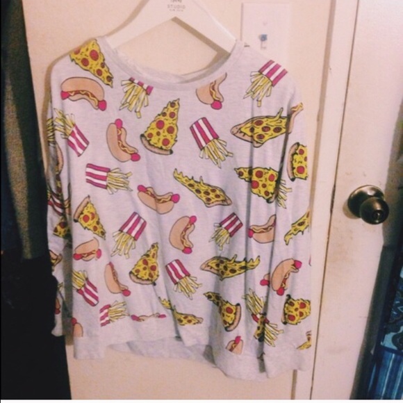 Pizza hotdog fries sweater