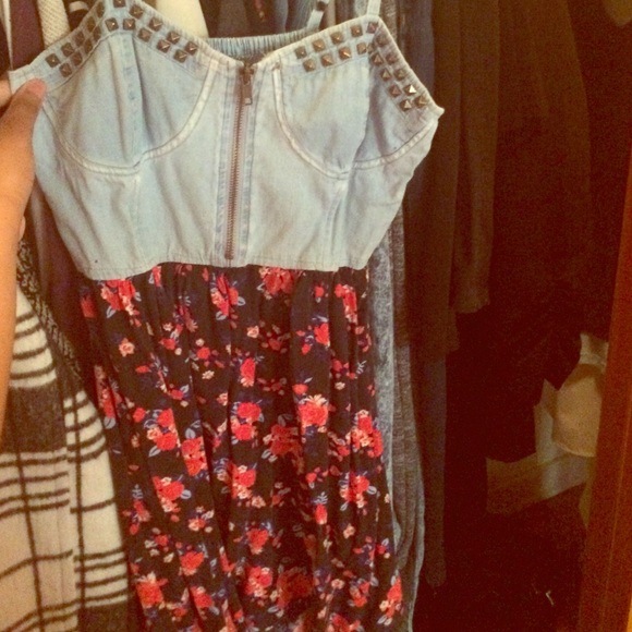 Denim Top, Floral Print Bottom F21 dress!
