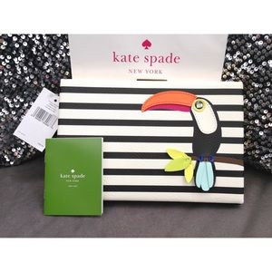 NWT Kate Spade Toucan Emanuelle Striped Clutch Bag