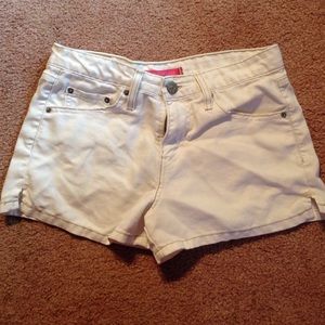 White denim shorts