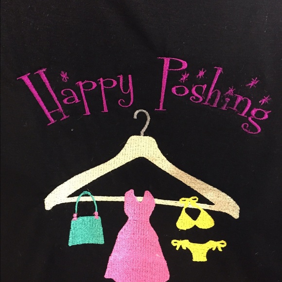 For @chellsboutique Happy Poshing T-Shirt Black