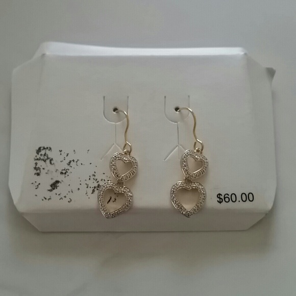 Gold double heart earrings