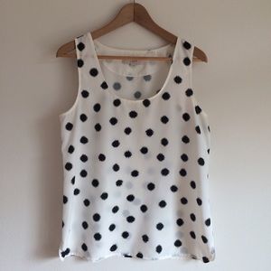 Loft | Black and white polka dot shell